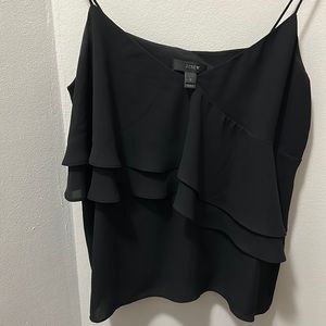 J. Crew black ruffle strapless top. Size 2.
